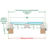 2000 x 3000 mm Fixed Glass Link Modular Skylight (1 Fixed 0 Opening).