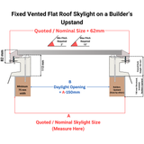 1200 x 1200 mm Brett Martin Fixed Flat Roof Skylight.