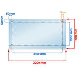 2200 x 1100 mm LD Toughened Laminated Glass Juliet Balcony.