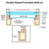 1500 x 1500 mm Frameless Walk-on Skylight.