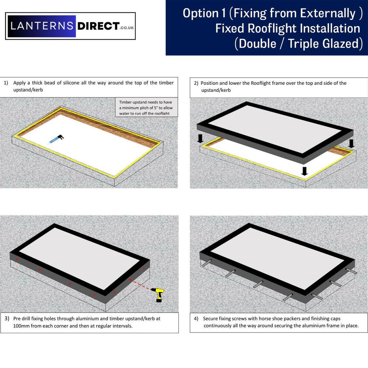 1200 x 1800 mm LD Framed Pitched Roof Skylight.