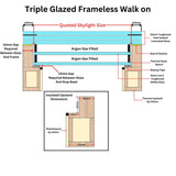 600 x 600 mm Frameless Walk-on Skylight.