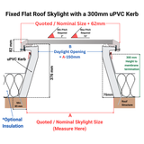1200 x 1200 mm Brett Martin Fixed Flat Roof Skylight.
