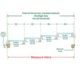 3000 x 5500 mm Fixed Glass Link Modular Skylight (4 Fixed 0 Opening).