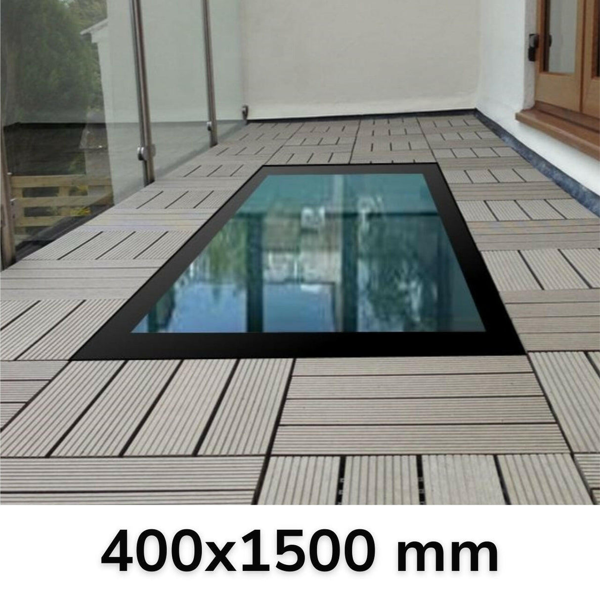 400 x 1500 mm Framed Walk-on Skylight.