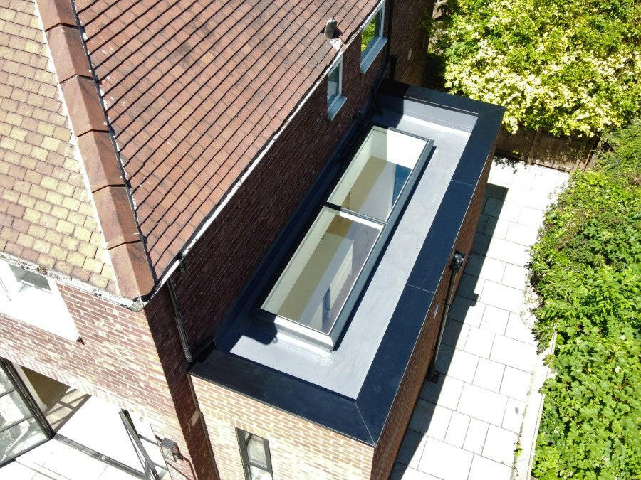 1000 x 4000 mm Fixed Glass Link Modular Skylight (2 Fixed 0 Opening).