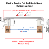 900 x 900 mm Brett Martin Electric Opening Flat Roof Skylight.