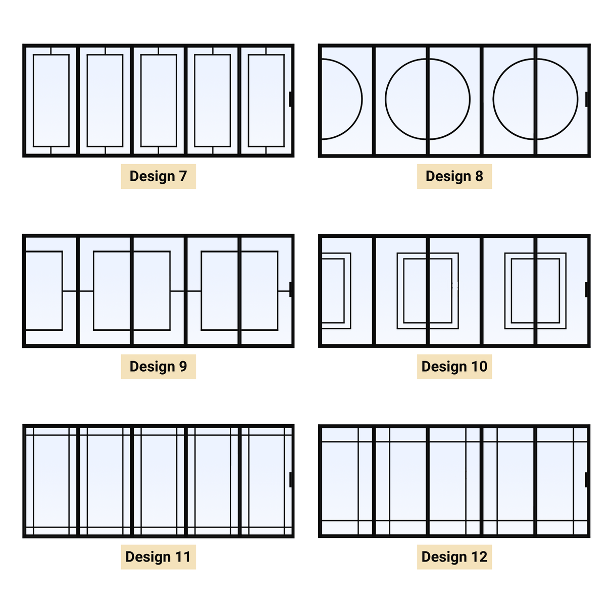 Stalen vouwdeur met 5 panelen op maat