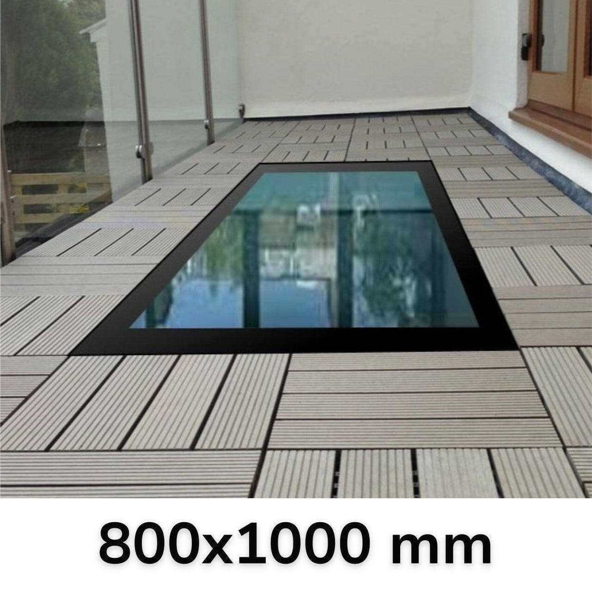 800 x 1000 mm Framed Walk-on Skylight.