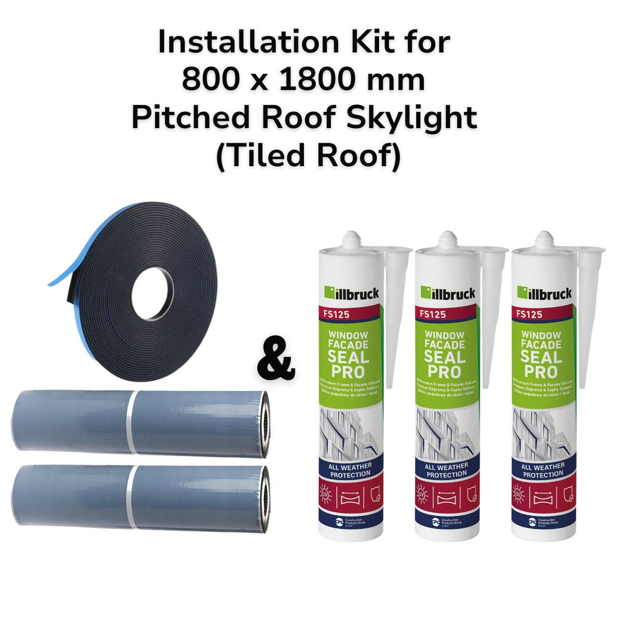 800 x 1800 mm Pitched Roof Skylight (Tiled Roof) Installation Kit.
