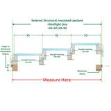 2500 x 4500 mm Electric Opening Glass Link Modular Skylight (2 Fixed 1 Opening).