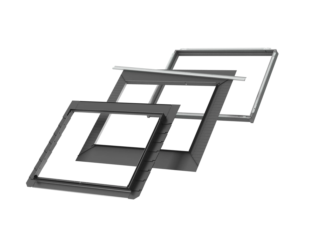 Solin pour ardoise VELUX Pro+ EDLS FFK08 2000 127x140 cm avec isolation | Finition aluminium gris