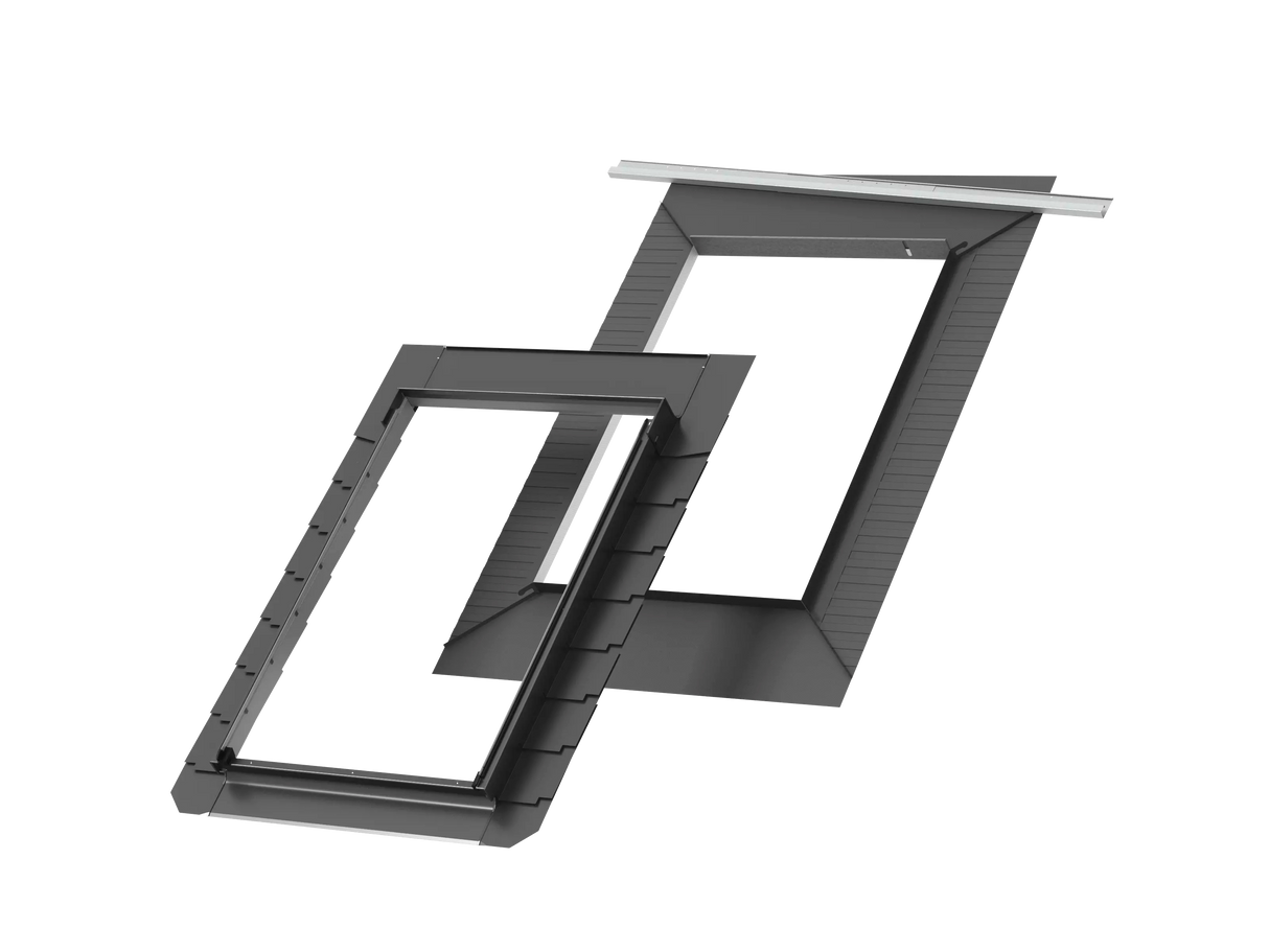 66x140 cm VELUX Pro EDL FK08 1000 Leisteen lood met isolatie | Grijze aluminium afwerking