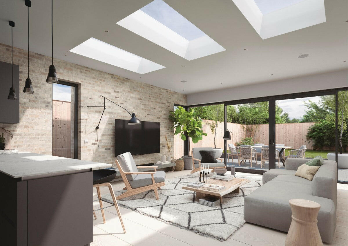 600 x 600 mm Brett Martin Fixed Flat Roof Skylight.