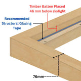 1000 x 1200 mm Insulated Upstand for Flat Roof Skylight.